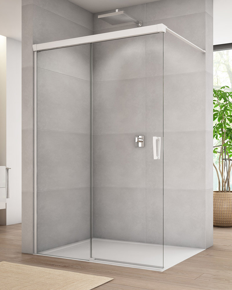 SanSwiss Cadura CAW2 Walk-In Ścianka Boczna biała L 120 cm Szkło Czyste (CAW2G1200907)